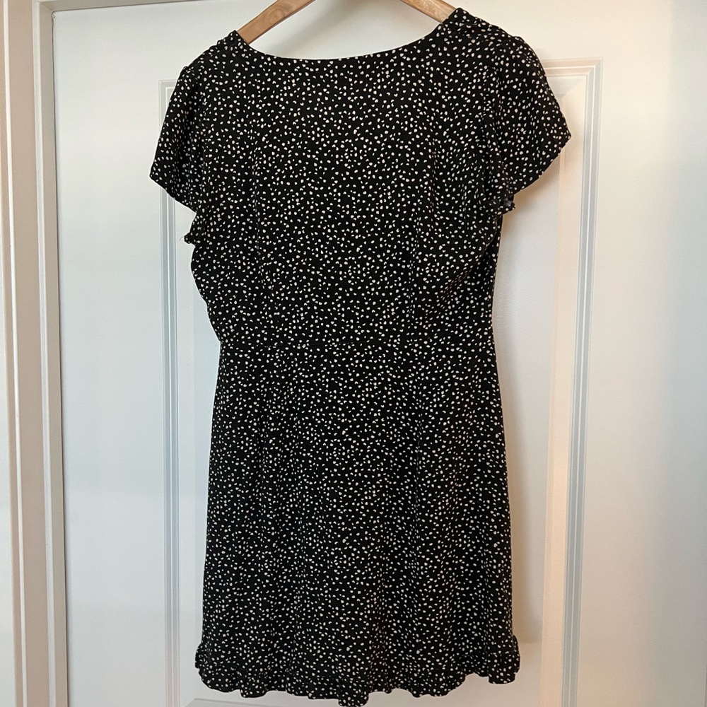 Loft mini black and white floral dress